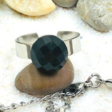 PARURE OBSIDIENNE NOIRE PROTECTION OHM