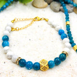 PARURE PENDENTIF APATITE BLEUE ET HOWLITE PERTE DE POIDS