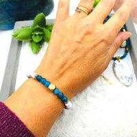 PARURE PENDENTIF APATITE BLEUE ET HOWLITE PERTE DE POIDS