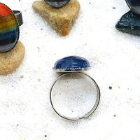 BAGUE REGLABLE OVALE 7 CHAKRAS
