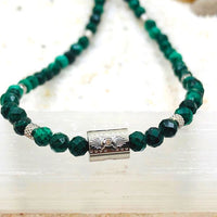 COLLIER ARGENT ANTI DOULEURS MALACHITE