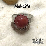 BAGUE REGLABLE ACIER PIERRES NATURELLES