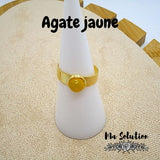 BAGUE REGLABLE PIERRE NATURELLE PM Acier doré