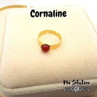 BAGUE REGLABLE PIERRE NATURELLE PM Acier doré