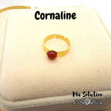 BAGUE REGLABLE PIERRE NATURELLE PM Acier doré