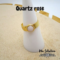BAGUE REGLABLE PIERRE NATURELLE PM Acier doré
