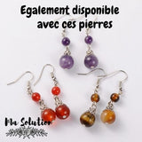 BOUCLES PENDANTE CORNALINE - Ma Solution Bijoux