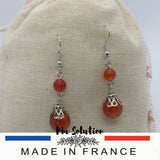 BOUCLES PENDANTE CORNALINE - Ma Solution Bijoux
