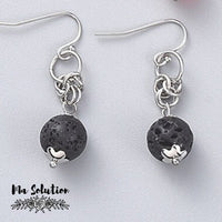BOUCLES PENDANTE FLEURS PIERRES NATURELLES