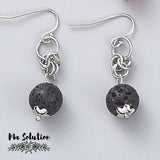 BOUCLES PENDANTE FLEURS PIERRES NATURELLES