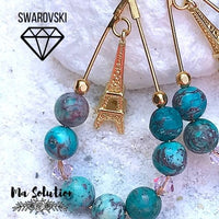 BOUCLES TOUR EIFFEL TURQUOISES AMERICAINES