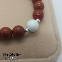BRACELET DUO JASPE ROUGE/HOWLITE - Ma Solution Bijoux
