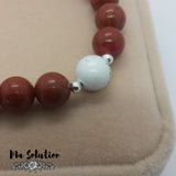 BRACELET DUO JASPE ROUGE/HOWLITE - Ma Solution Bijoux