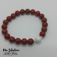 BRACELET DUO JASPE ROUGE/HOWLITE - Ma Solution Bijoux