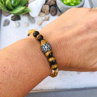 BRACELET "Prospérité" OEIL DE TIGRE/CITRINE