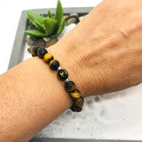 BRACELET DUO OEIL DE TIGRE/OBSIDIENNE