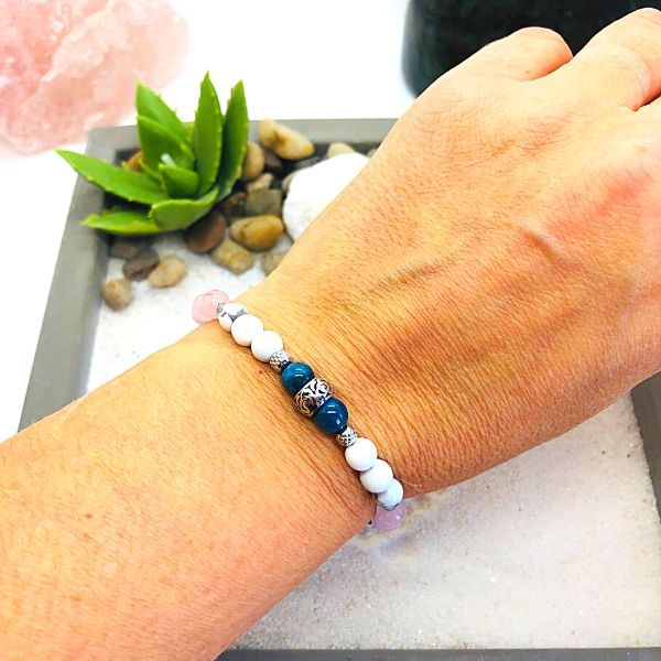 Bracelet en perles d'howlite 10mm | Bijoux Steel Bracelet en perles d'howlite 10mm | Bijoux Steel