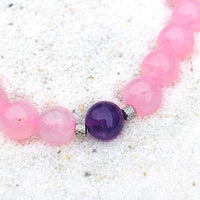 BRACELET DUO QUARTZ ROSE/AMETHYSTE