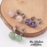 CLOUS OREILLES QUARTZ ROSE 10 mm - Ma Solution Bijoux