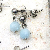 CLOUS OREILLES ACIER PIERRE 6 mm