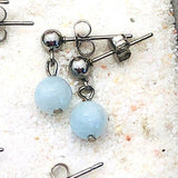 CLOUS OREILLES ACIER PIERRE 6 mm