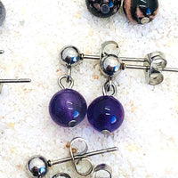 CLOUS OREILLES ACIER PIERRE 6 mm