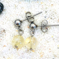 CLOUS OREILLES ACIER PIERRE 6 mm