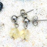 CLOUS OREILLES ACIER PIERRE 6 mm