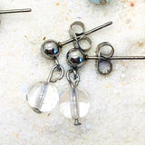 CLOUS OREILLES ACIER PIERRE 6 mm
