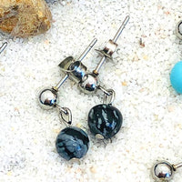 CLOUS OREILLES ACIER PIERRE 6 mm