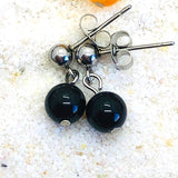 CLOUS OREILLES ACIER PIERRE 6 mm