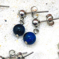 CLOUS OREILLES ACIER PIERRE 6 mm