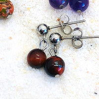 CLOUS OREILLES ACIER PIERRE 6 mm