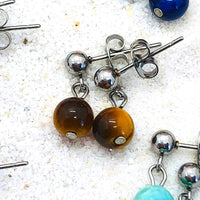 CLOUS OREILLES ACIER PIERRE 6 mm