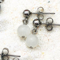 CLOUS OREILLES ACIER PIERRE 6 mm