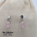 CLOUS OREILLES QUARTZ ROSE 10 mm - Ma Solution Bijoux