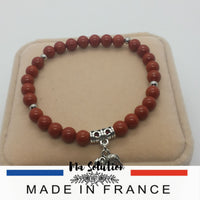 BRACELET JASPE ROUGE 6mm ¨couple¨ - Ma Solution Bijoux