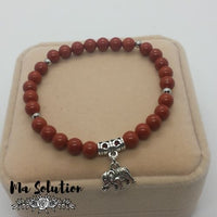 BRACELET JASPE ROUGE 6mm ¨couple¨ - Ma Solution Bijoux