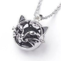 COLLIER CHAT ET PIERRE DE LAVE