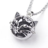 COLLIER CHAT ET PIERRE DE LAVE