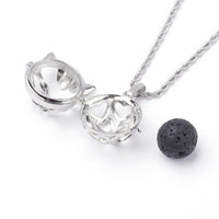 COLLIER CHAT ET PIERRE DE LAVE
