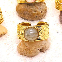 BAGUE ACIER INOXYDABLE DORÉ 17 mm