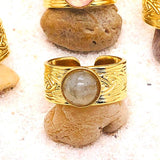 BAGUE ACIER INOXYDABLE DORÉ 17 mm