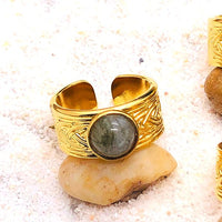 BAGUE ACIER INOXYDABLE DORÉ 17 mm