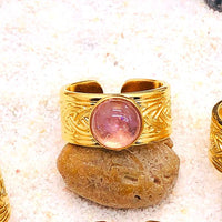 BAGUE ACIER INOXYDABLE DORÉ 17 mm