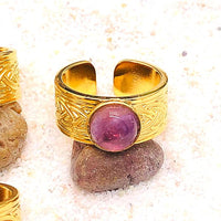 BAGUE ACIER INOXYDABLE DORÉ 17 mm