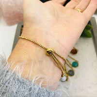 BRACELET CHAINETTE REGLABLE ACIER DORE