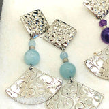 BOUCLES LOSANGE PIERRES NATURELLES