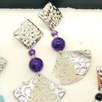BOUCLES LOSANGE PIERRES NATURELLES