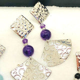 BOUCLES LOSANGE PIERRES NATURELLES